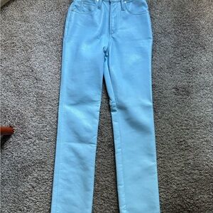 Frame Denim 100% leather  Blue Straight Leg Pants